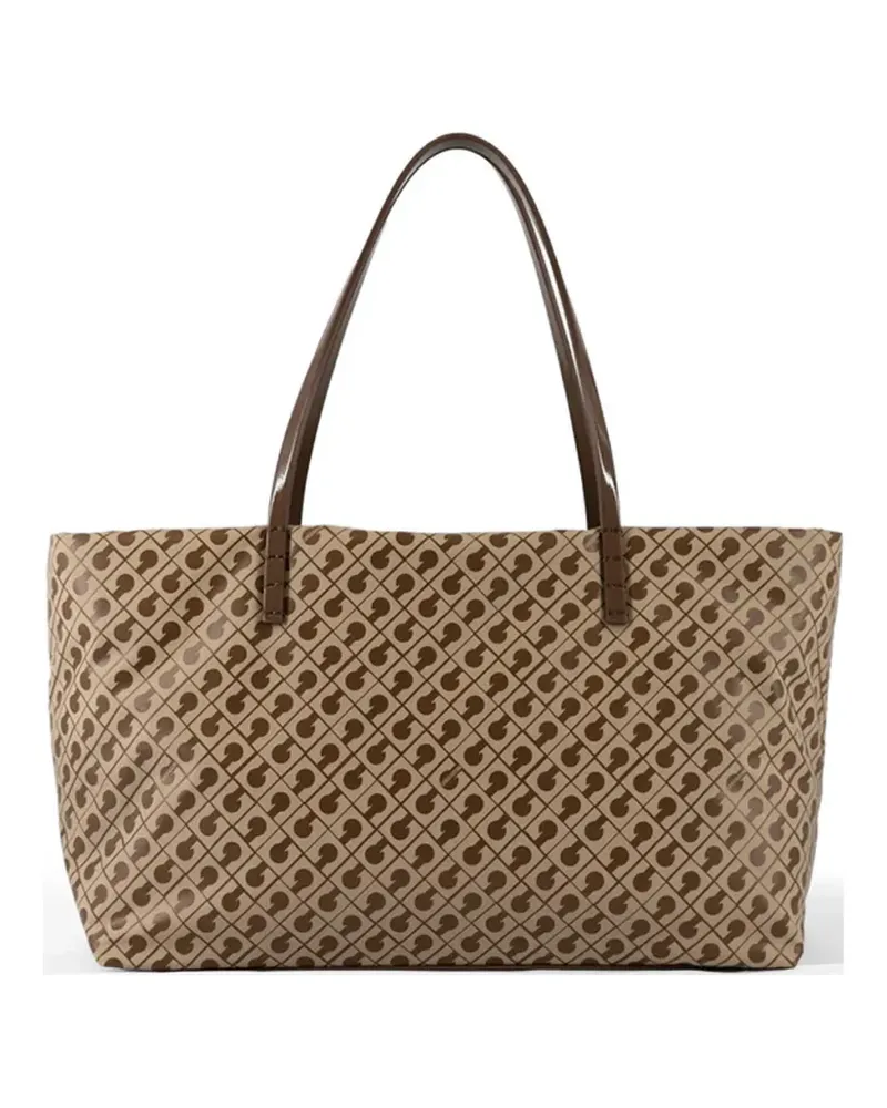 Gherardini medium Cabas monogram-print tote bag - Nude Nude