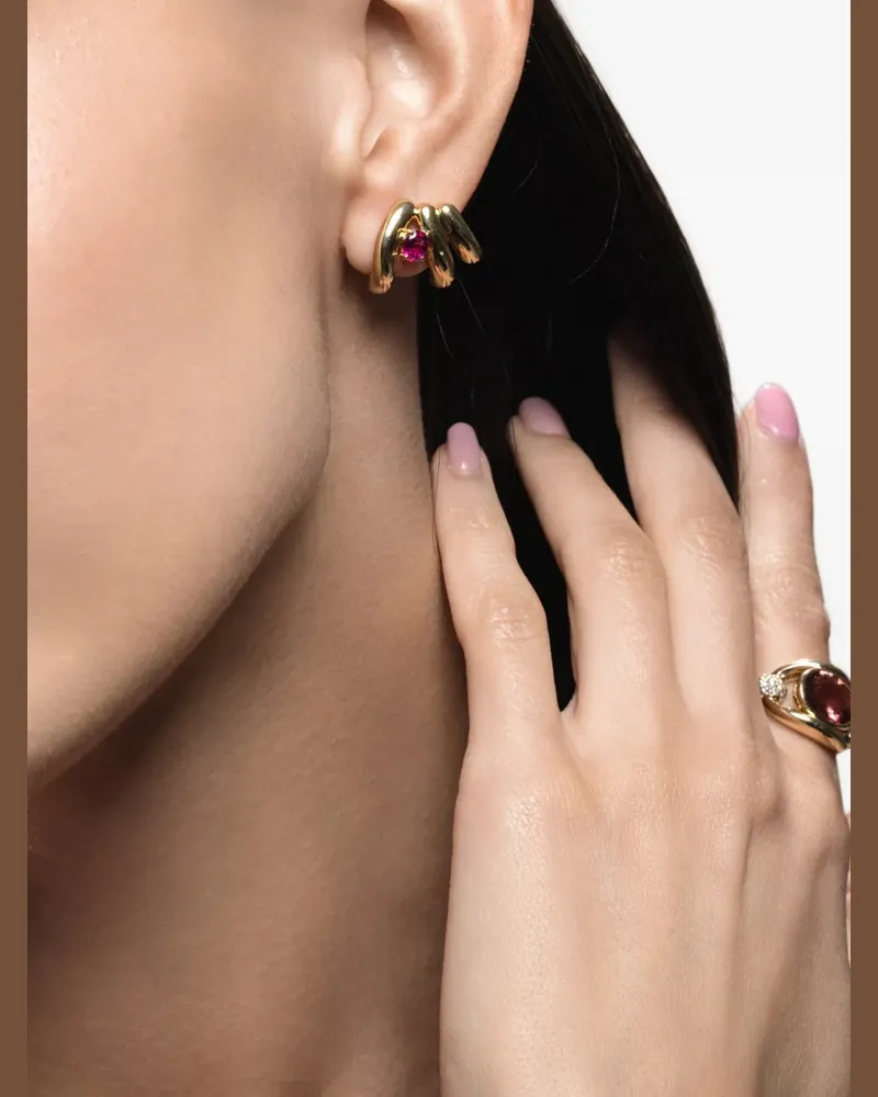 Mason and Books rubellite earrings - Gold Gold