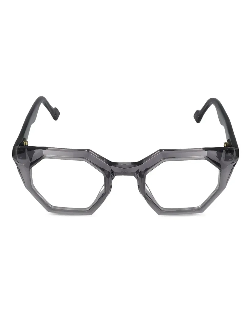 Yohji Yamamoto geometric-frame glasses - Grau Grau