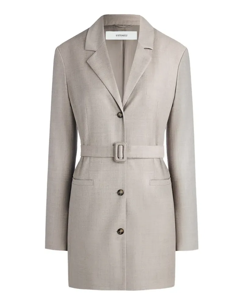 12 STOREEZ Blazer mit Gürtel - Nude Nude