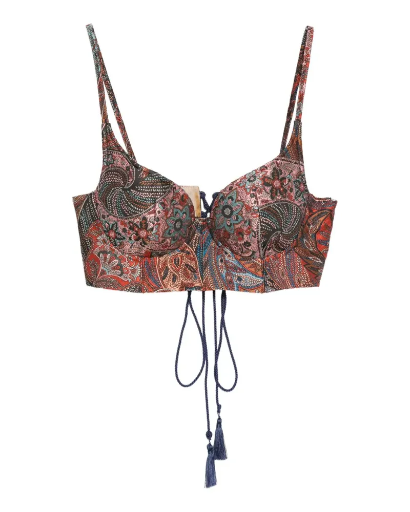 Etro paisley-print cropped top - Schwarz Schwarz
