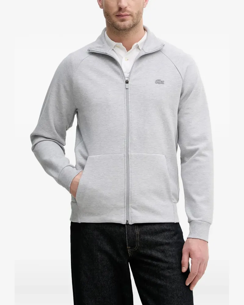 Lacoste logo-patch zip-up sweater - Grau Grau