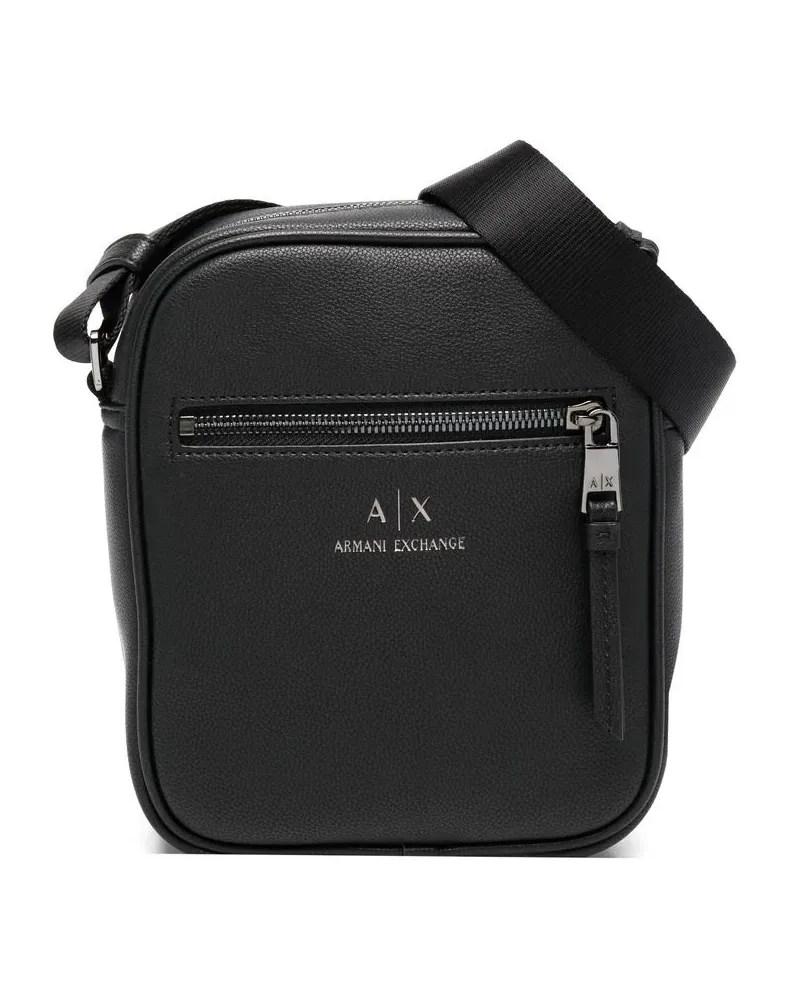 Armani Exchange Kuriertasche mit Logo-Print - Schwarz Schwarz