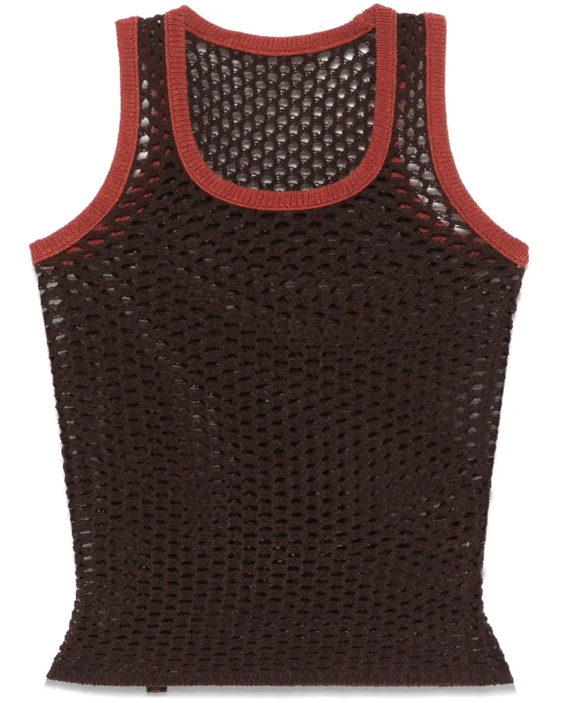 Isa Boulder Trägershirt aus Mesh - Braun Braun