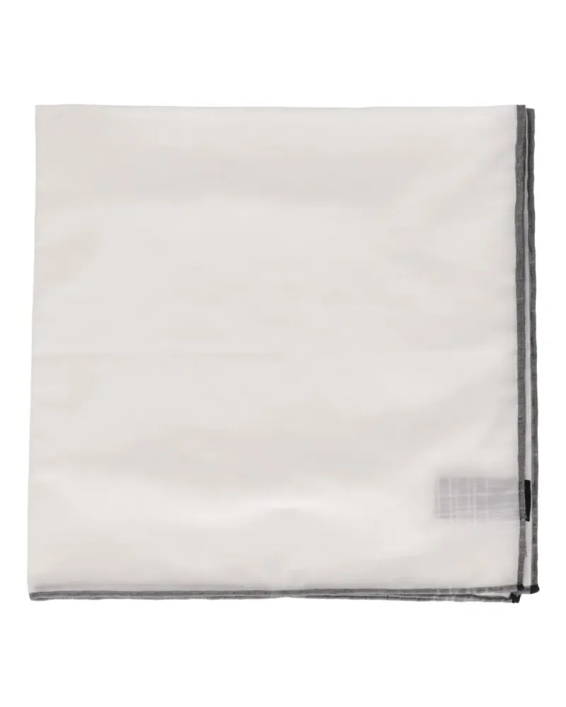 Tom Ford contrast-border pocket square - Weiß Weiß