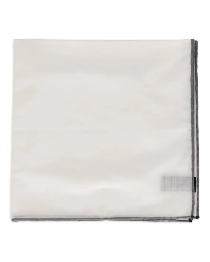 Tom Ford contrast-border pocket square - Weiß Weiß