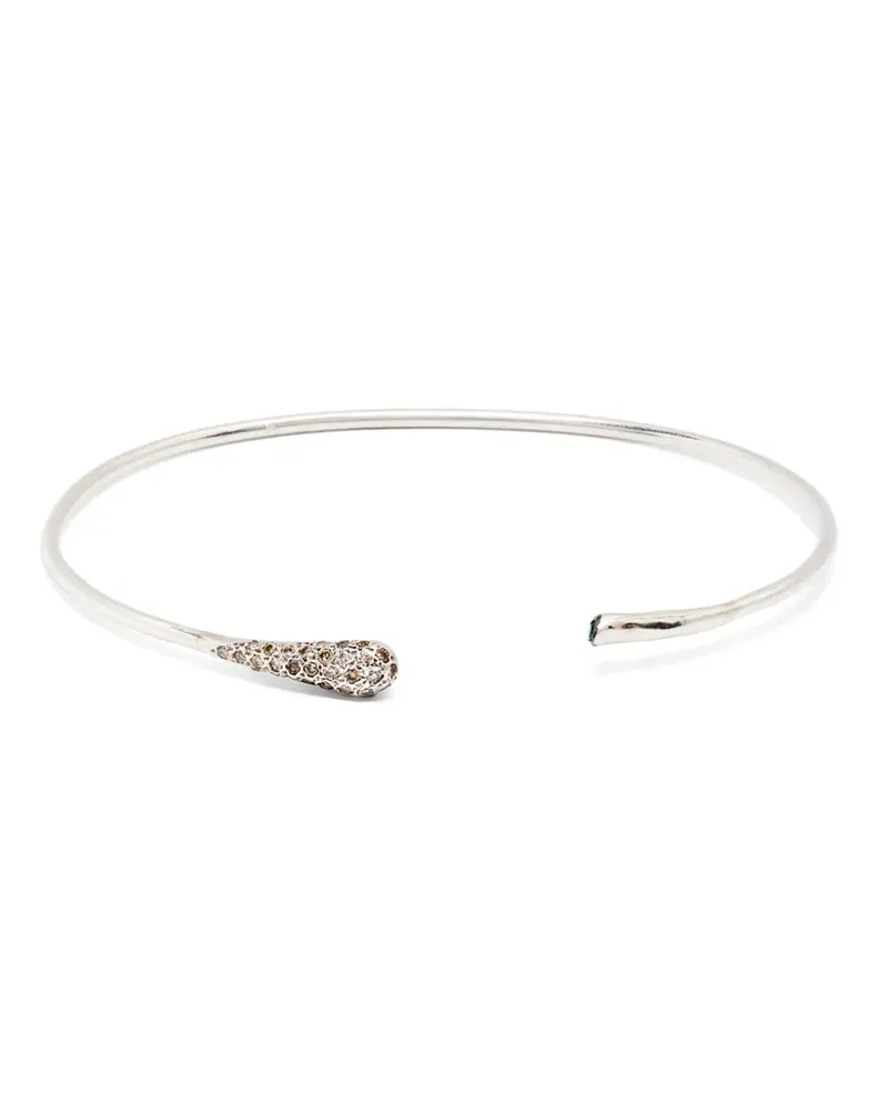 Rosa Maria Armreif aus Sterlingsilber mit Diamanten und Smaragd Silber