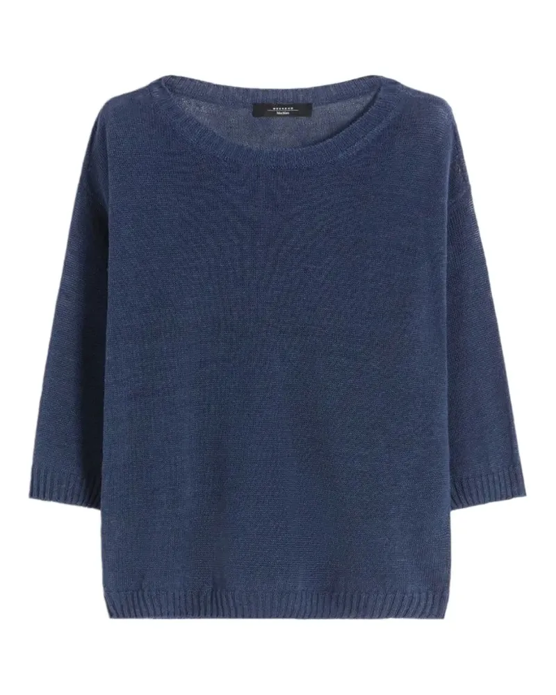 Max Mara linen three-quarter sleeve sweater - Blau Blau
