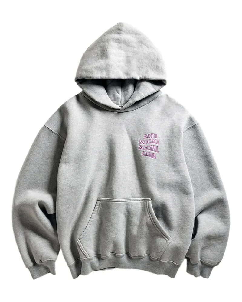 Anti Social Social Club Hoodie mit Logo-Applikation - Grau Grau