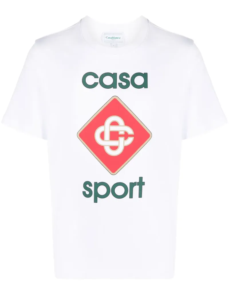 Casablanca Paris T-Shirt mit "Casa Sport"-Print - Weiß Weiß