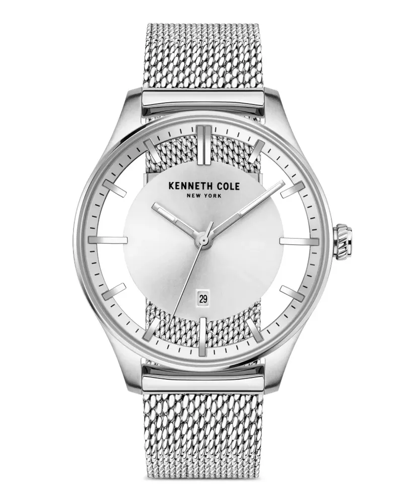 Kenneth Cole Armbanduhr mit Logo-Detail 42mm - Silber Silber