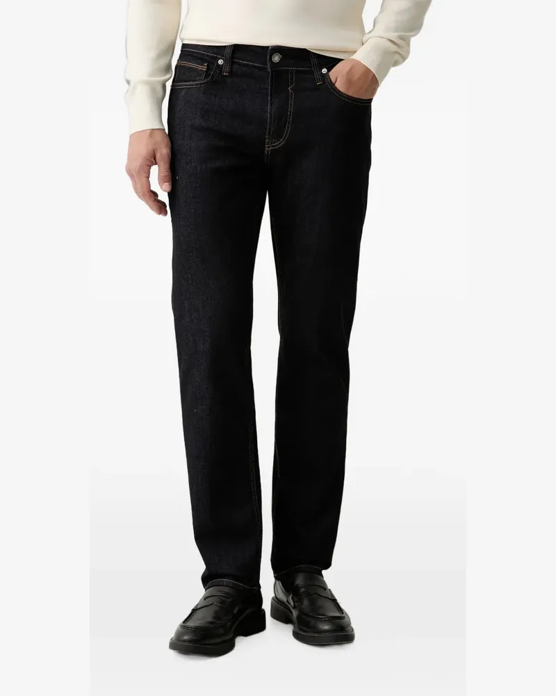 Guess logo-patch straight-leg jeans - Blau Blau