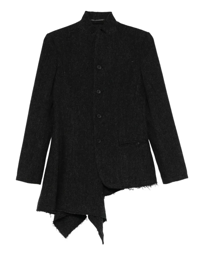 Yohji Yamamoto Asymmetrische Jacke mit offenem Saum - Grau Grau