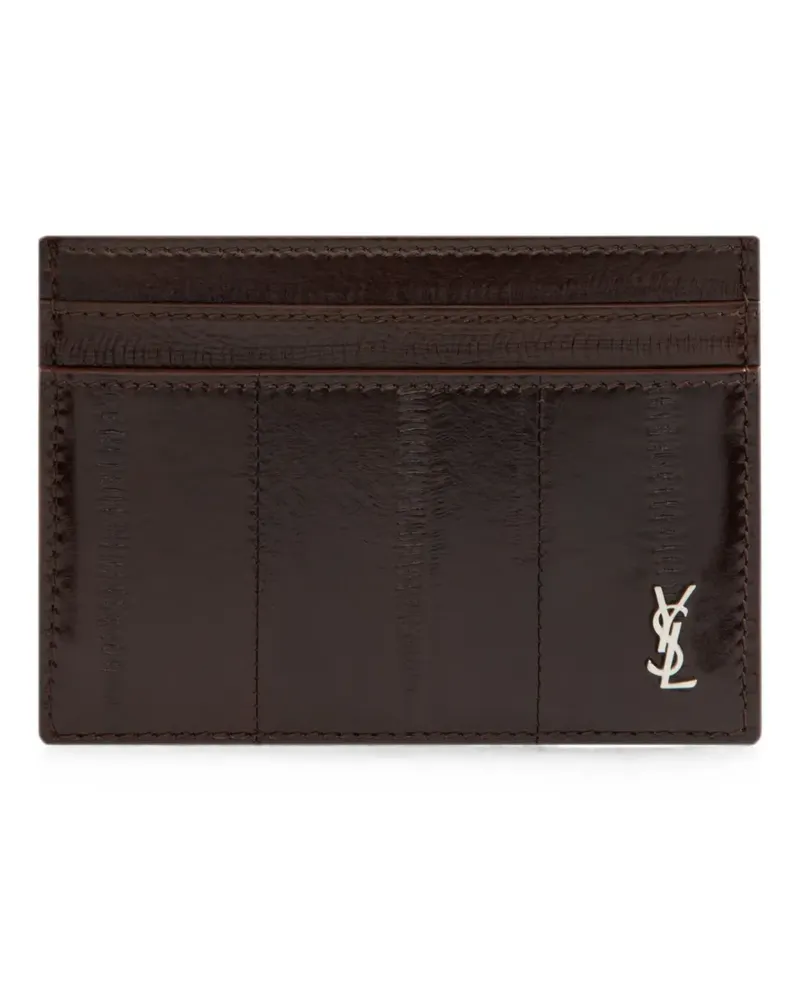 Saint Laurent Kartenetui mit Logo-Schild - Braun Braun