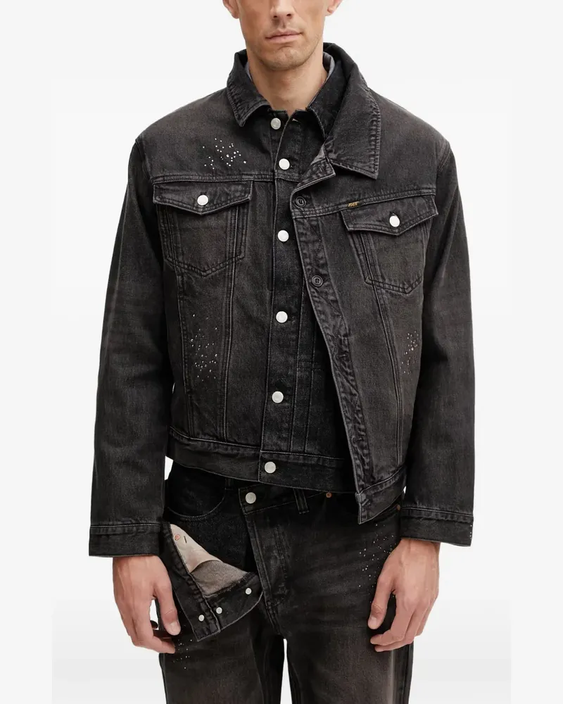 Andersson Bell Jeansjacke mit Kristallen - Schwarz Schwarz