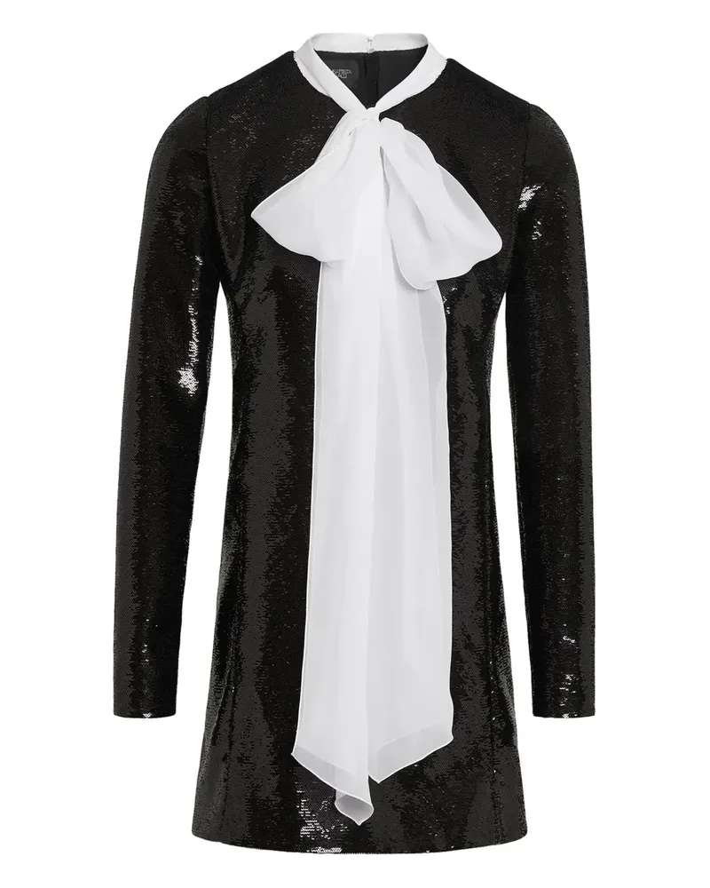 Giambattista Valli Paillettenkleid mit Schleifenkragen - Schwarz Schwarz