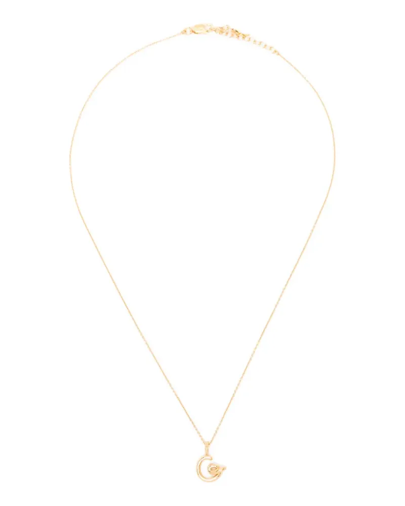 Missoma Mini Curly Molten Halskette mit C-Anhänger - Gold Gold