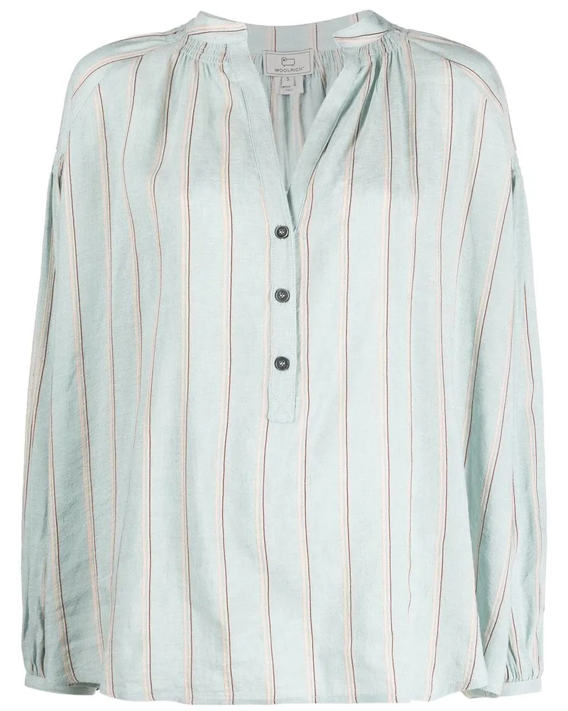 Woolrich Gestreifte Bluse - Weiß Weiß