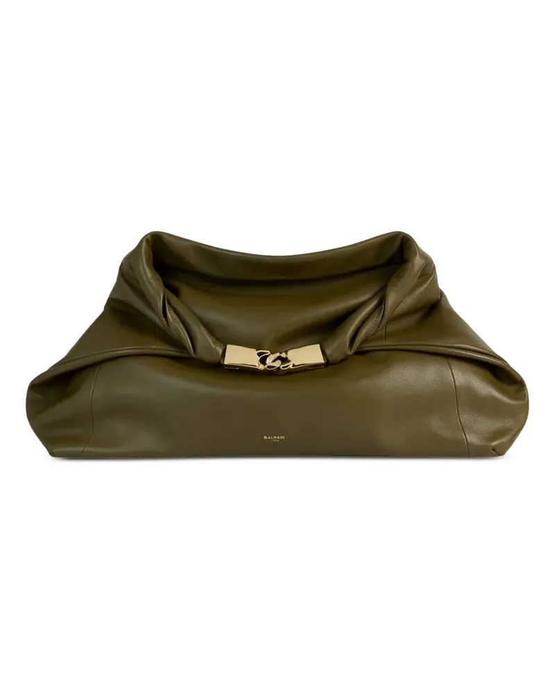 Balmain Mittelgroße Dinner at 8 Tasche aus glattem Leder - Grün Grün