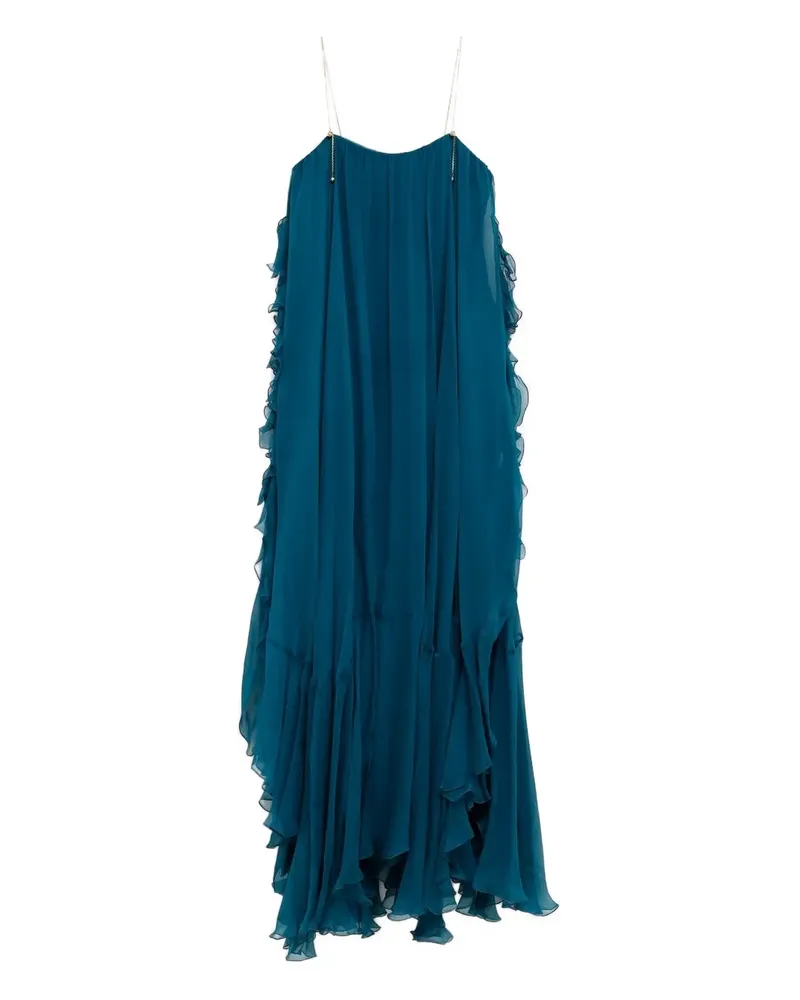 Chloé ruffled silk dress - Blau Blau