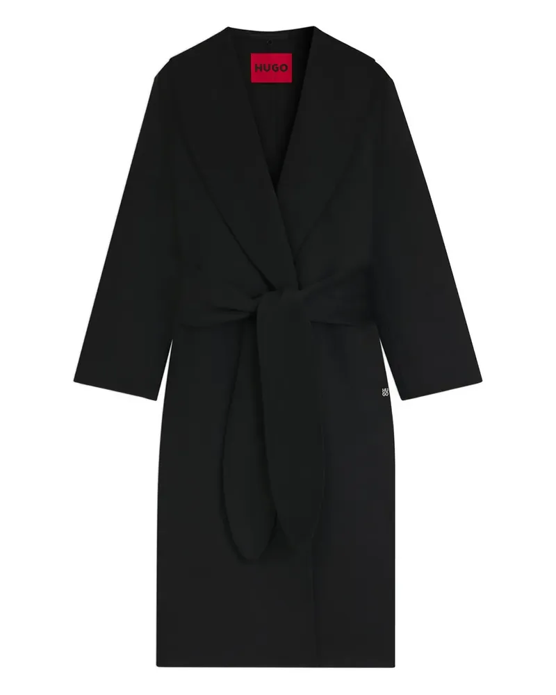 HUGO BOSS tie-waist coat - Schwarz Schwarz