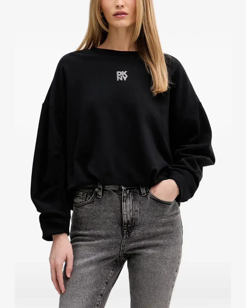 DKNY logo-embellished crew neck sweatshirt - Schwarz Schwarz