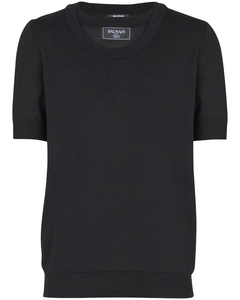 Balmain Gestricktes T-Shirt - Schwarz Schwarz
