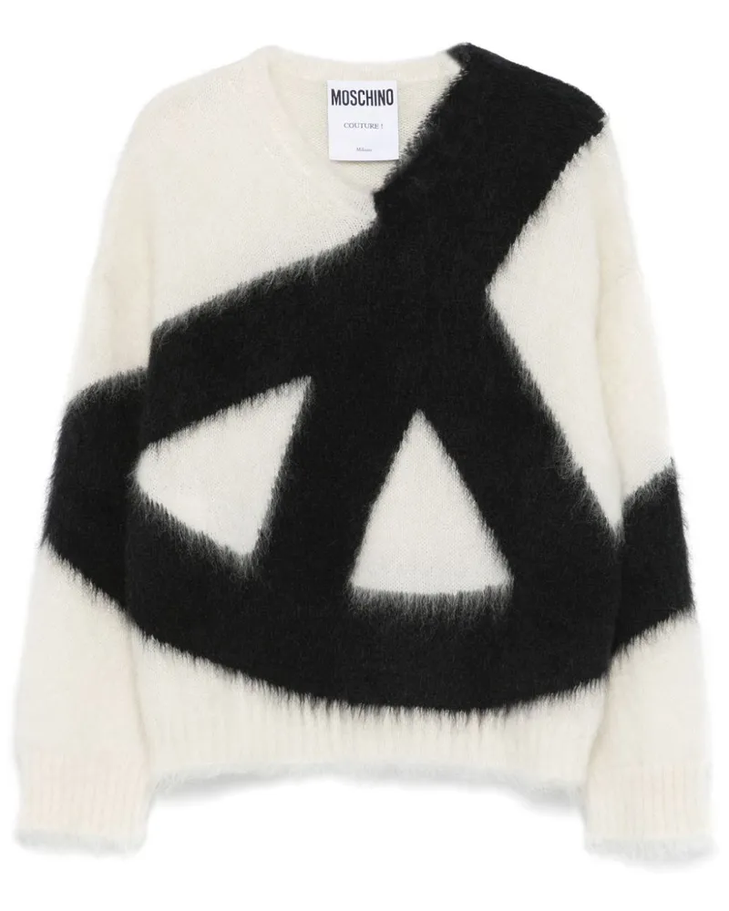 Moschino Peace Pullover - Weiß Weiß