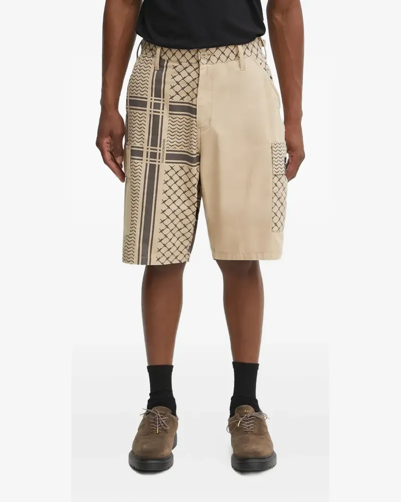 Neighborhood patterned cargo shorts - Nude Nude