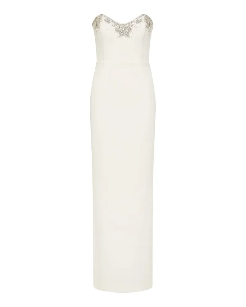 Rebecca Vallance Schulterfreies Melva Maxikleid mit Perlen - Weiß Weiß