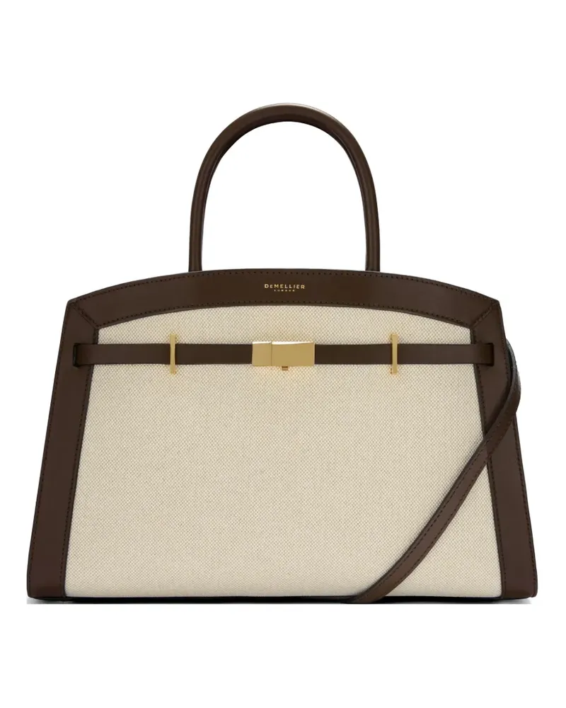 DeMELLIER medium The Hudson logo-print tote bag - Nude Nude