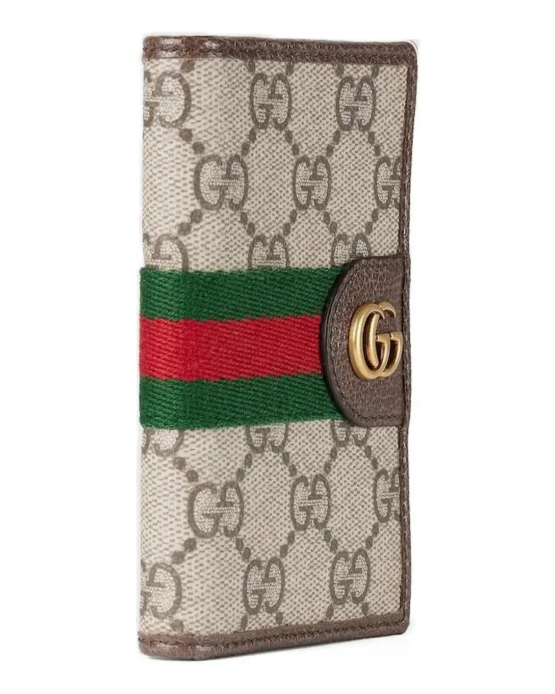 Gucci Ophidia stripe card case - Nude Nude