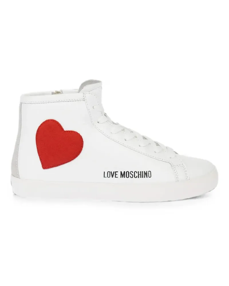 Moschino heart-patch sneakers - Weiß Weiß