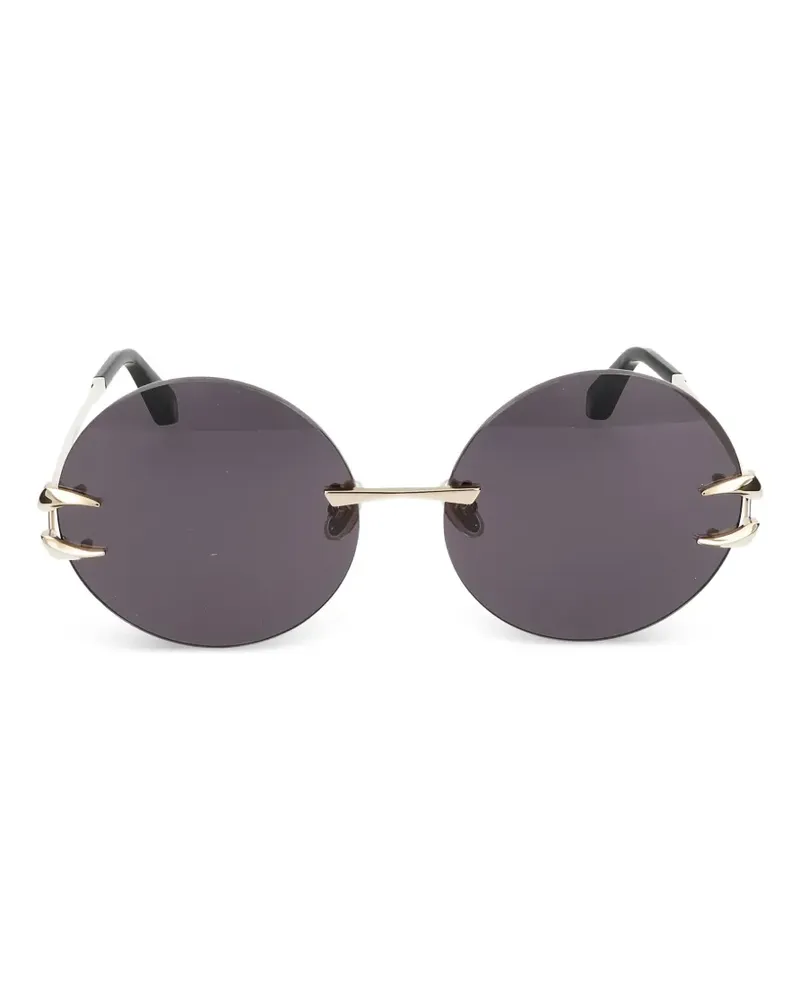 Roberto Cavalli logo-detail round sunglasses - Gold Gold