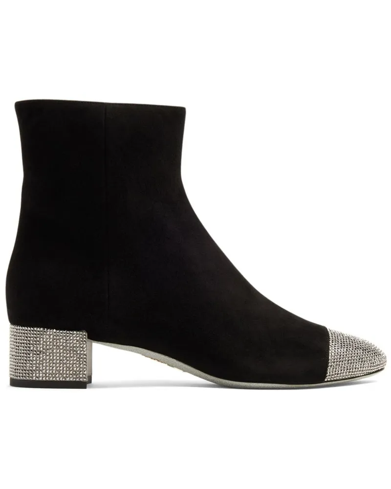 René Caovilla Stiefel mit Kristallen - Schwarz Schwarz