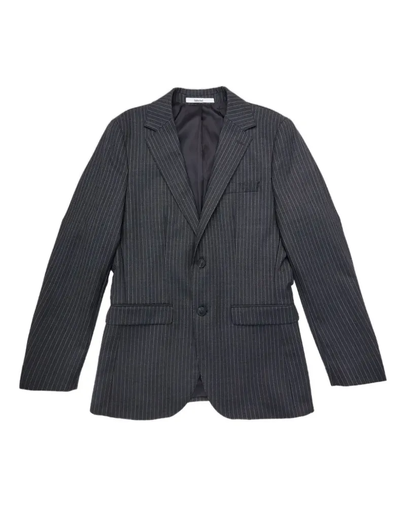 Selected pinstriped double-breasted blazer - Grau Grau