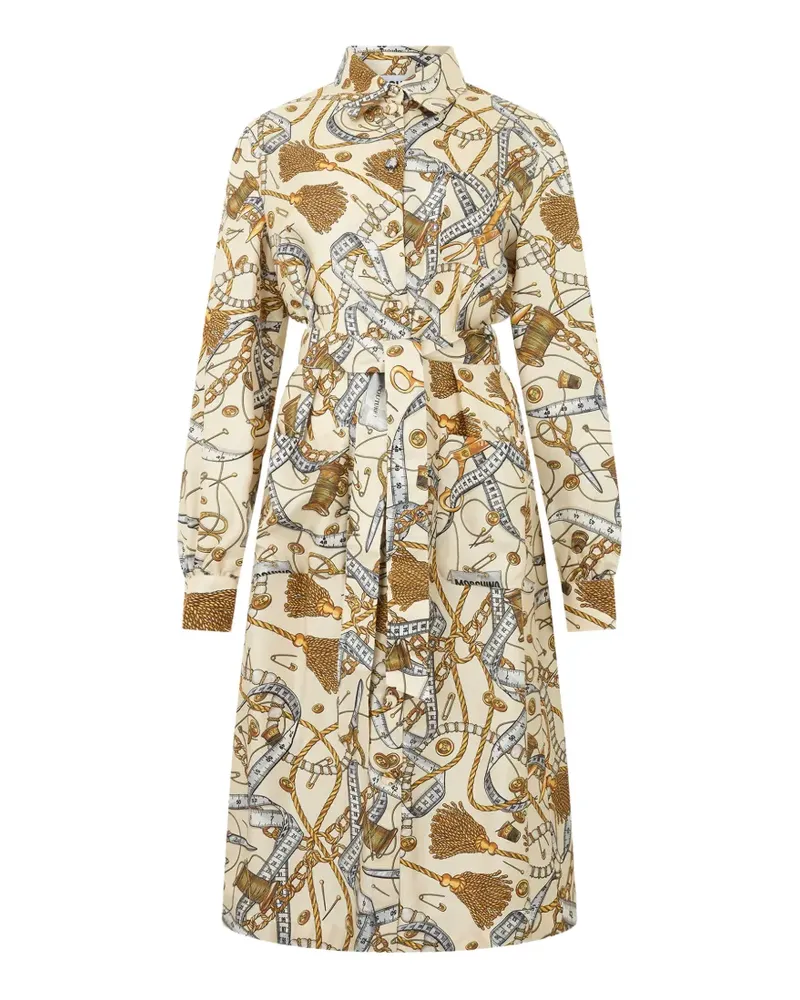 Moschino Langärmeliges Kleid mit Gürtel - Nude Nude