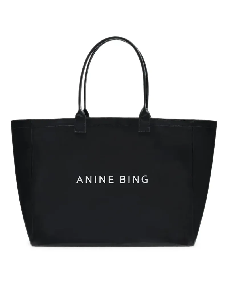 Anine Bing Leo coated canvas tote - Schwarz Schwarz