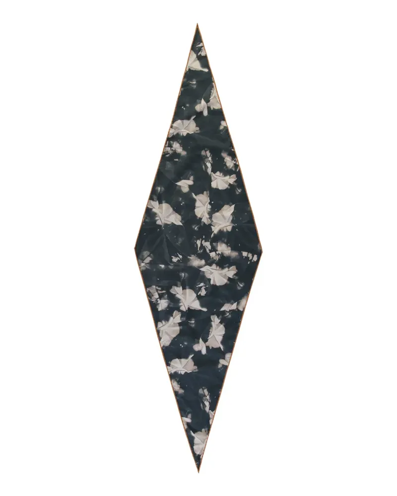 Ermenegildo Zegna floral-print diamond-shaped scarf - Grau Grau
