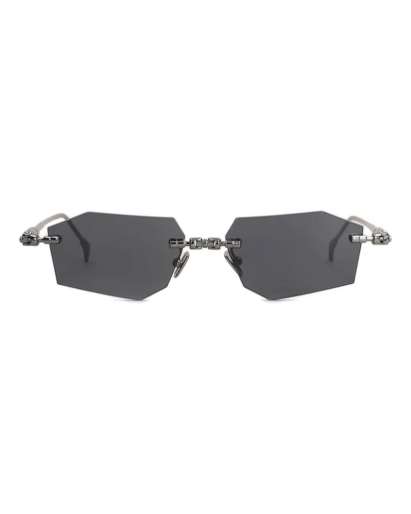 KUBORAUM Sonnenbrille mit geometrischem Gestell - Grau Grau