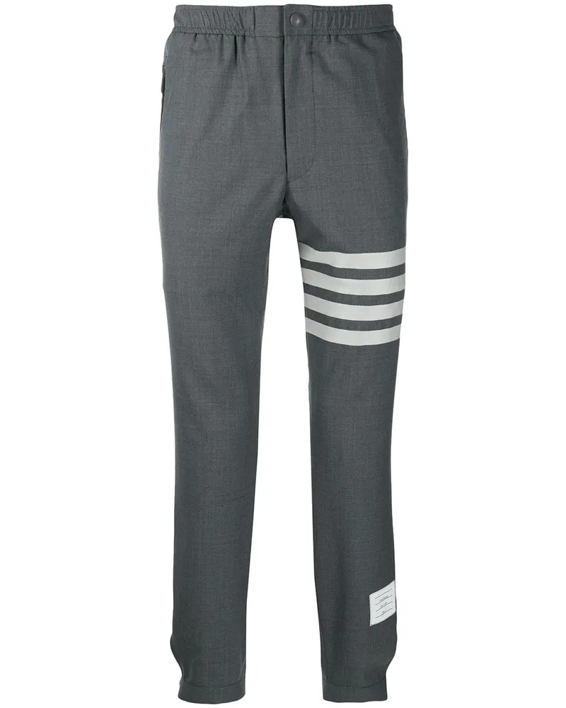 Thom Browne 4-Bar Snap Front Elastic Track Trouser - Grau Grau