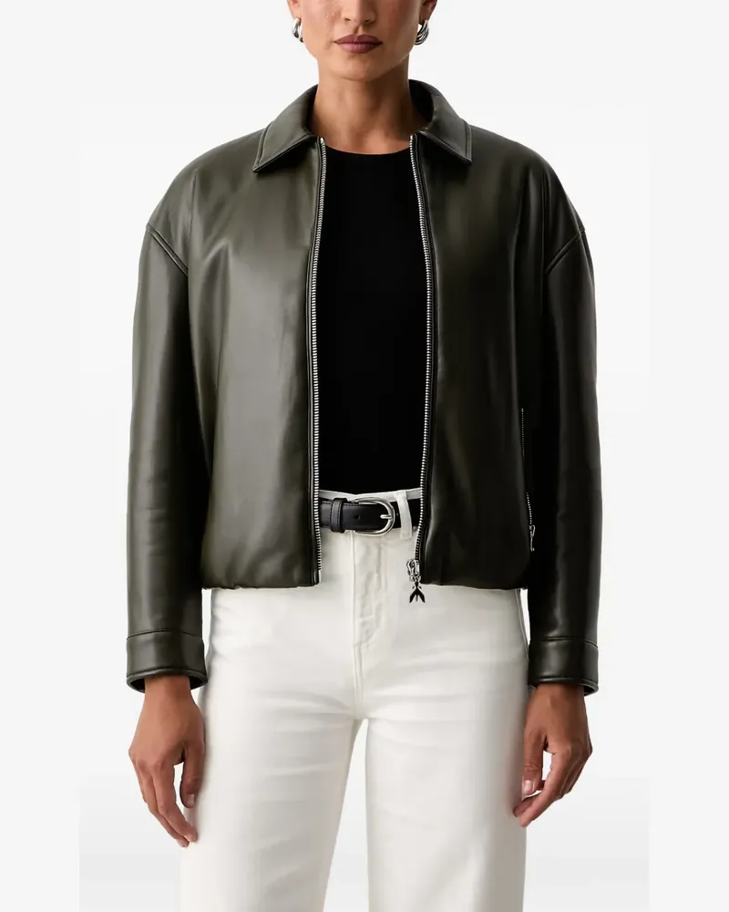 Patrizia Pepe logo-patch zip-up jacket - Grün Grün
