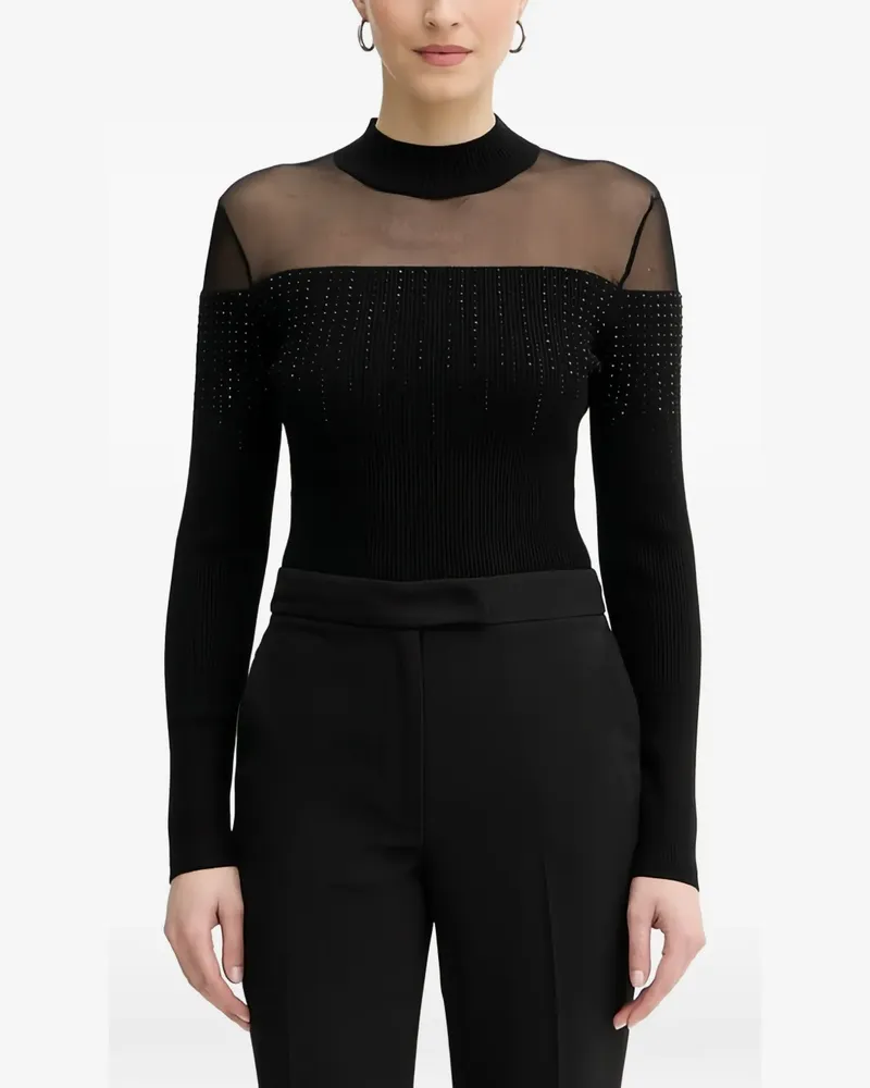 Guess strass-embellished panelled sweater - Schwarz Schwarz