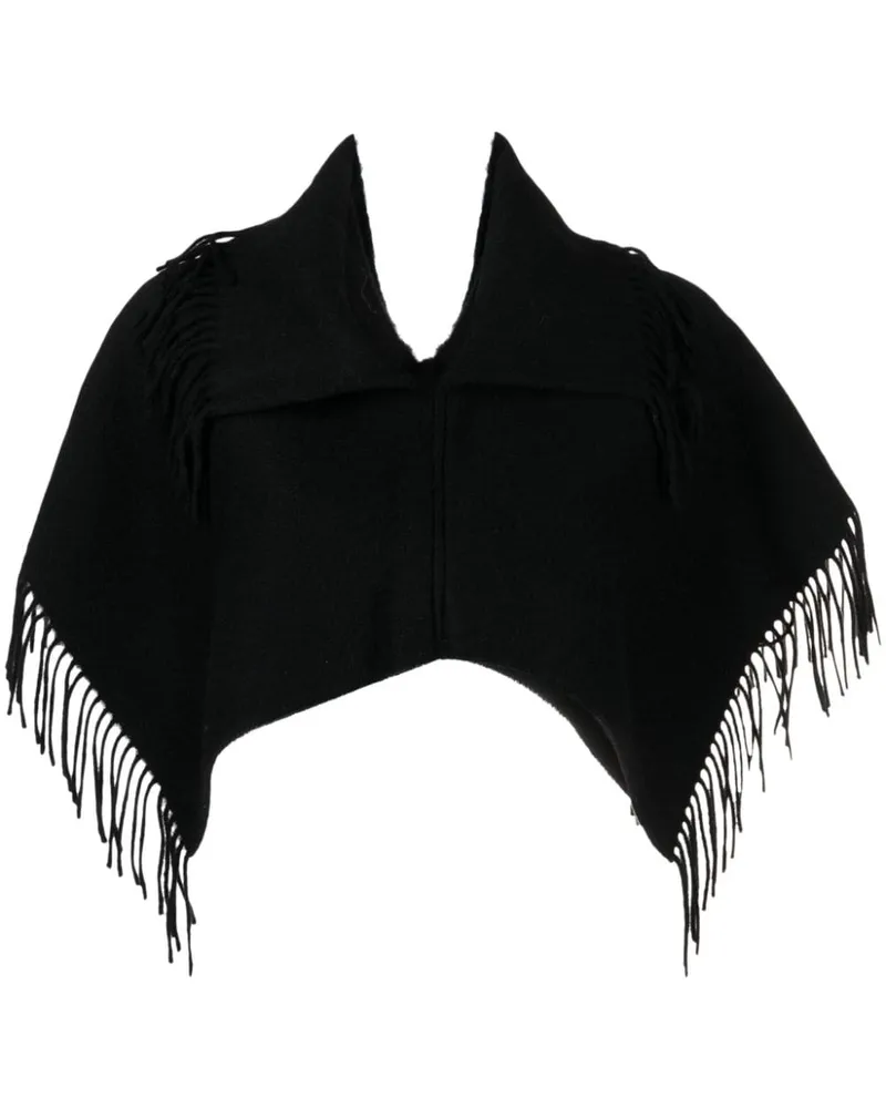 By Malene Birger Poncho mit Fransen Schwarz