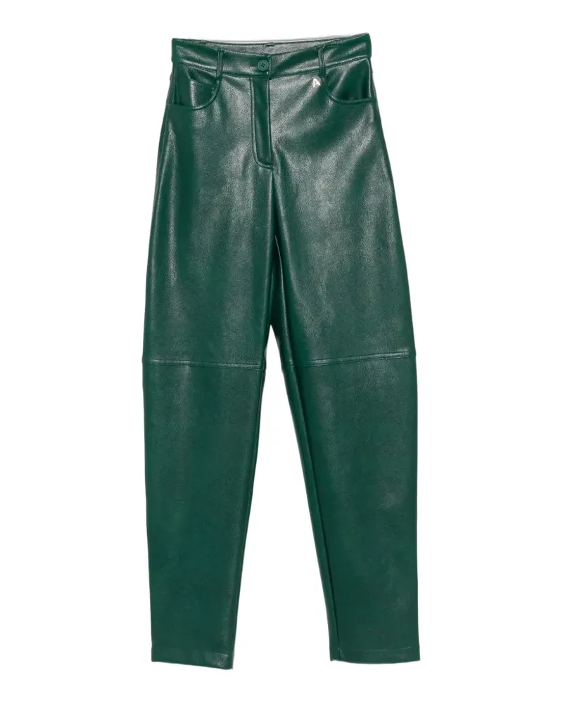 Twin-Set logo-plaque straight-leg trousers - Grün Grün