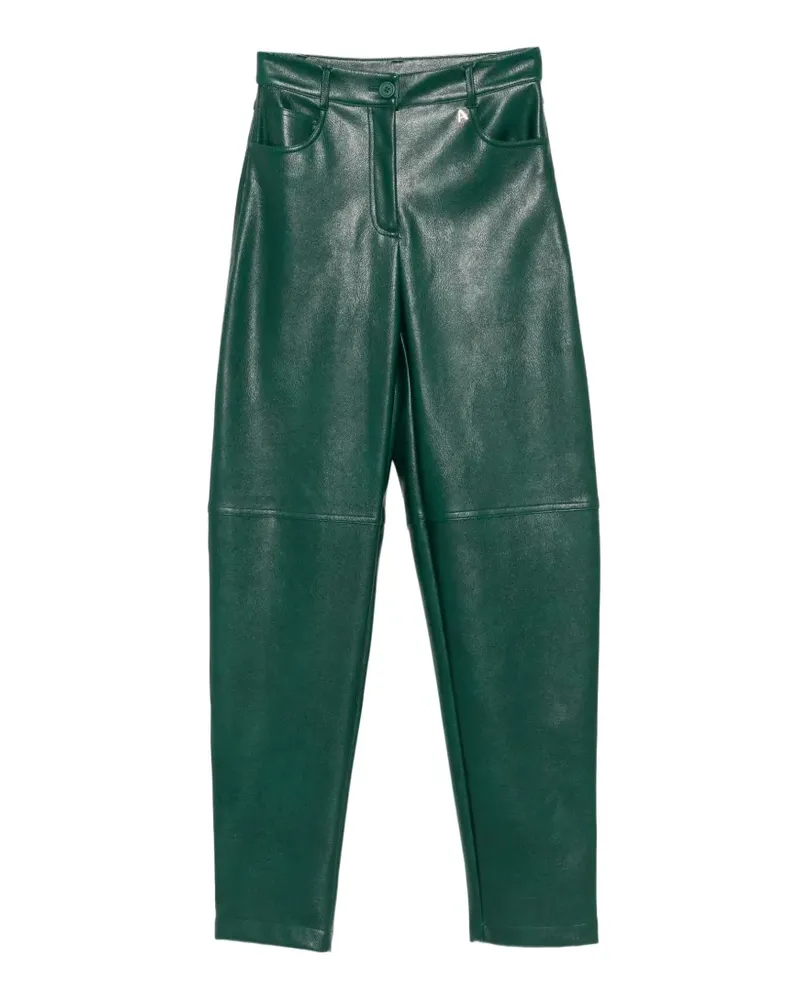 Twin-Set Gerade Hose mit Logo-Schild - Grün Grün