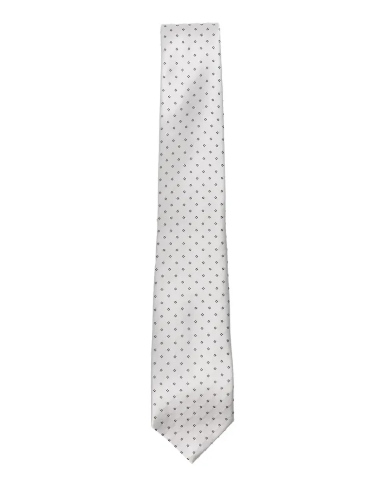 Emporio Armani Geometrisch gemusterte Krawatte mit Satin-Finish - Grau Grau