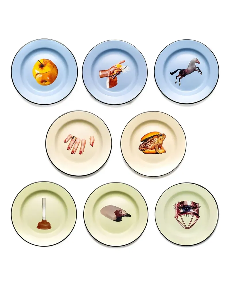 Seletti x Toiletpaper Teller-Set mit Print (8er-Set) - Nude Nude