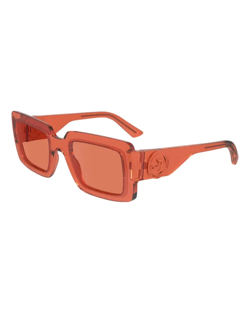 Longchamp Sonnenbrille mit eckigem Gestell - Orange Orange