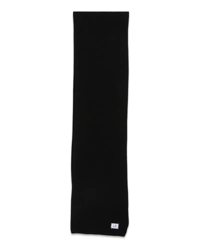 C.P. Company logo-patch knitted scarf - Schwarz Schwarz